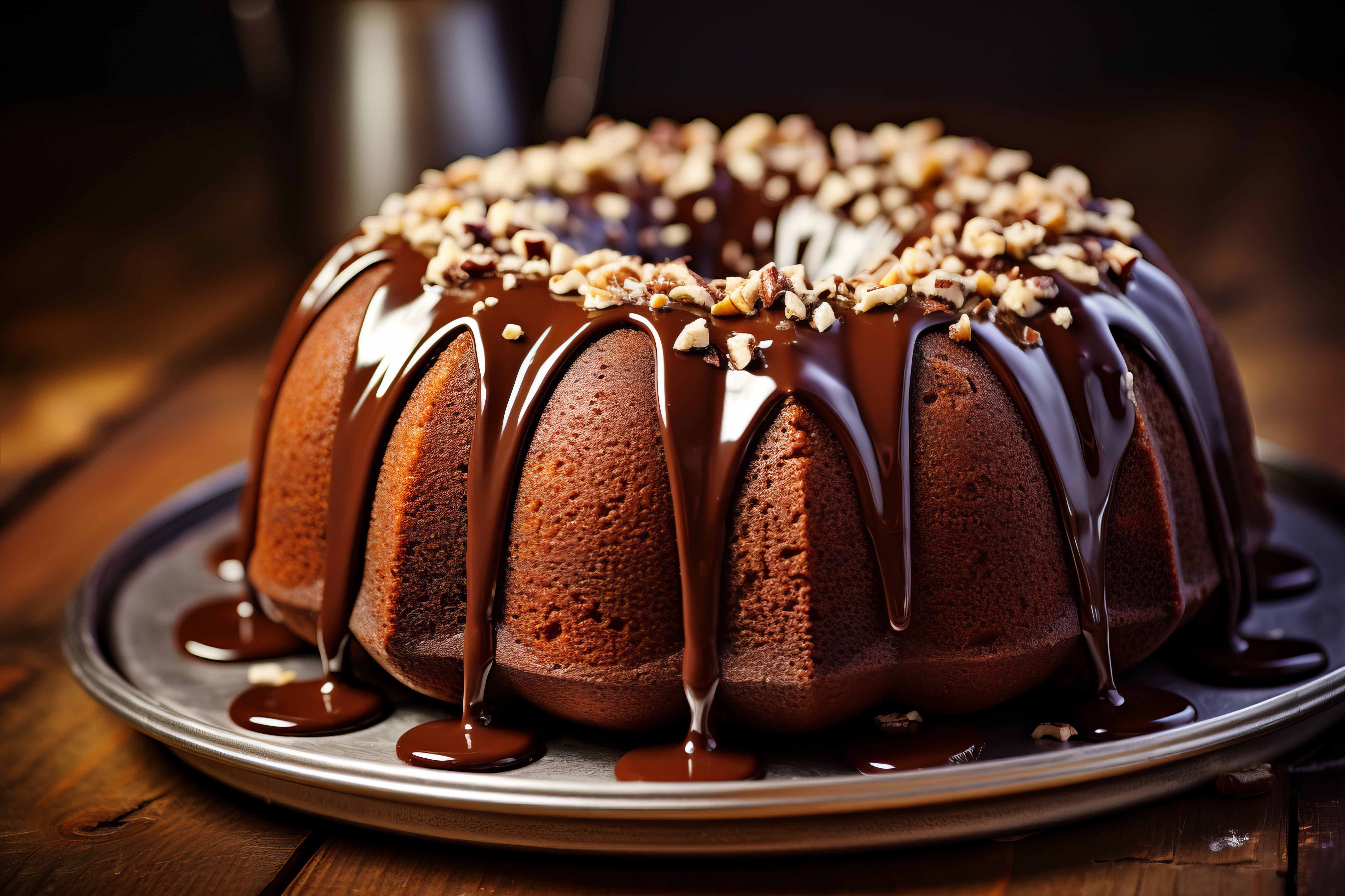 Sugar Free Chocolate Bundt Cake w/Pecans